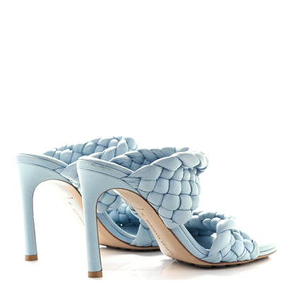 Bottega Veneta Nappa Twisted Padded Intrecciato Curve Slide Sandals 38 Ice 4 of 9