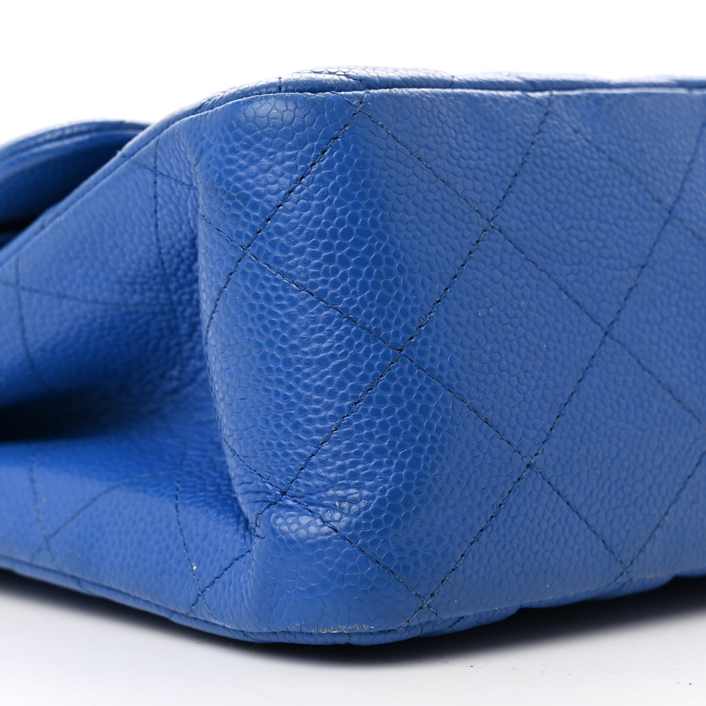 Caviar Quilted Jumbo Double Flap Blue