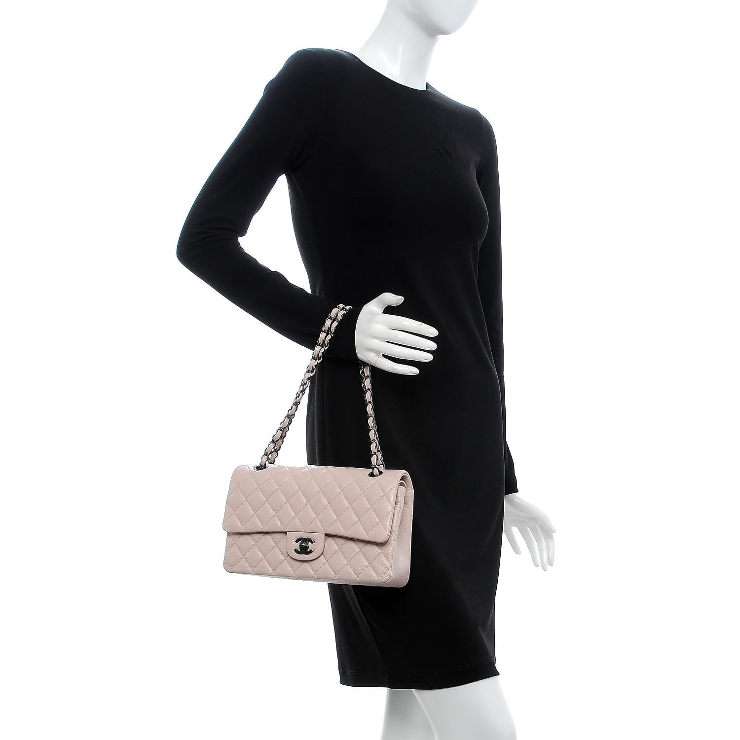 Chanel Caviar Quilted Medium Double Flap Pink 3 of 11