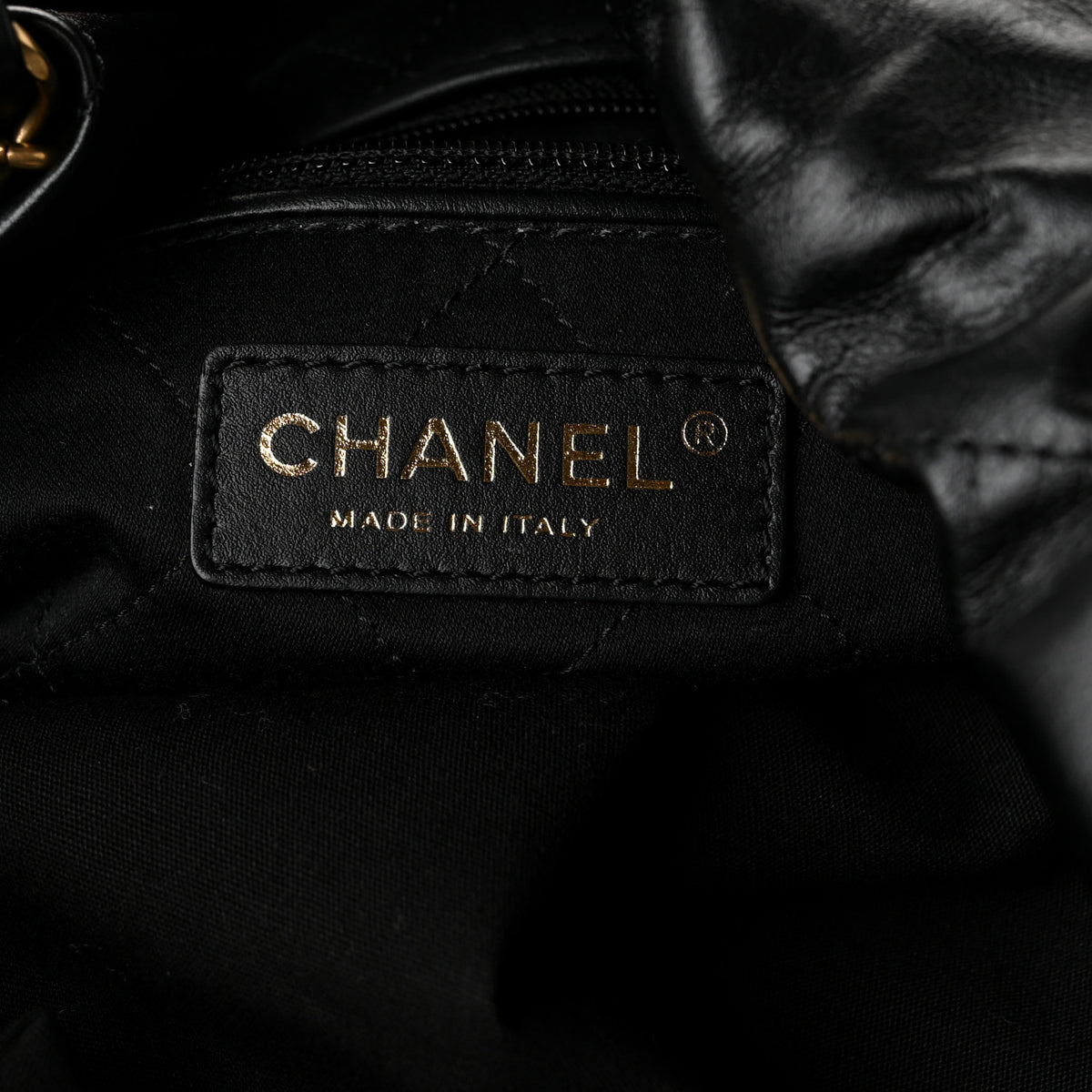 Shiny Calfskin Quilted Small Chanel 22  Black
