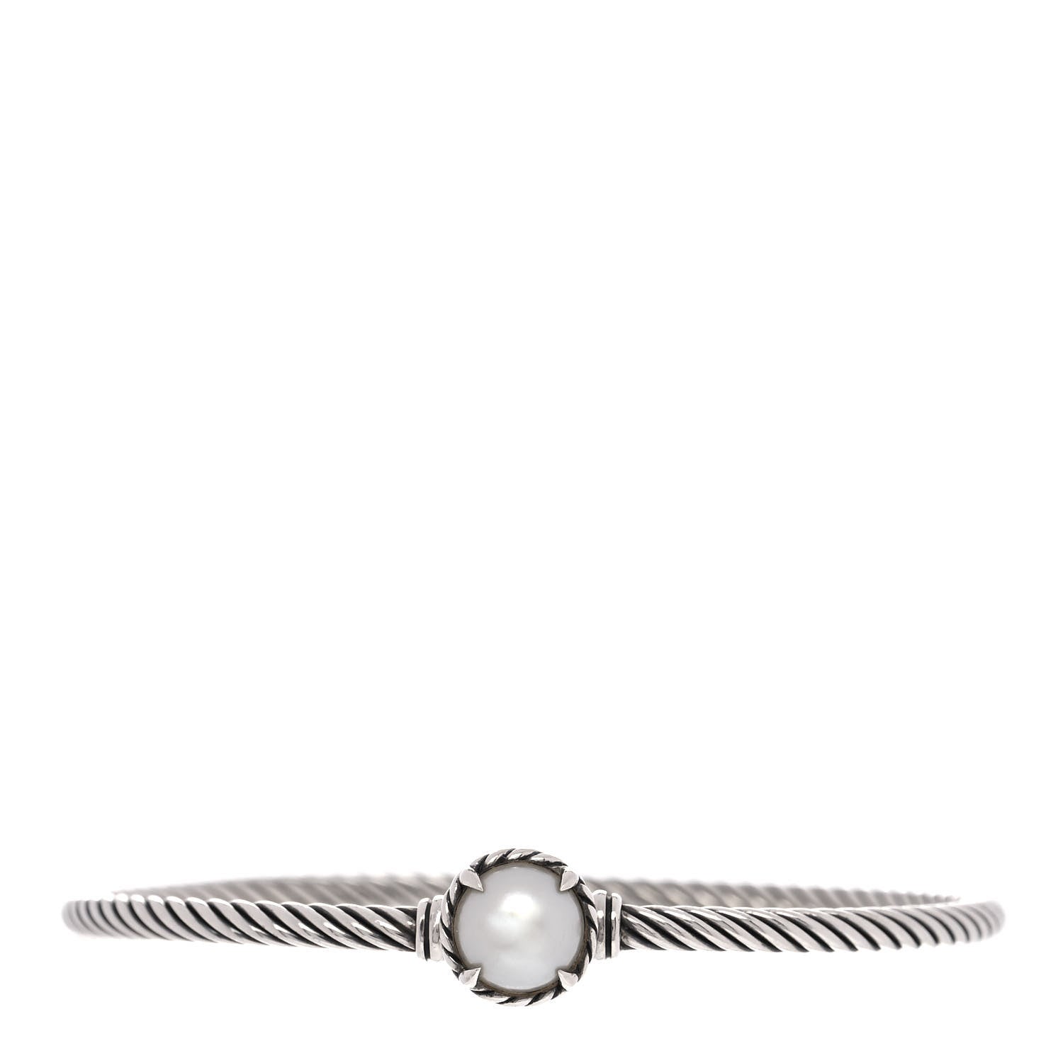 David Yurman Sterling Silver Pearl 3mm Chatelaine Bracelet 1 of 6