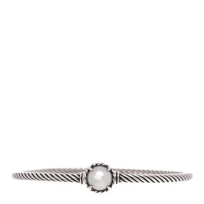 David Yurman Sterling Silver Pearl 3mm Chatelaine Bracelet 1 of 6
