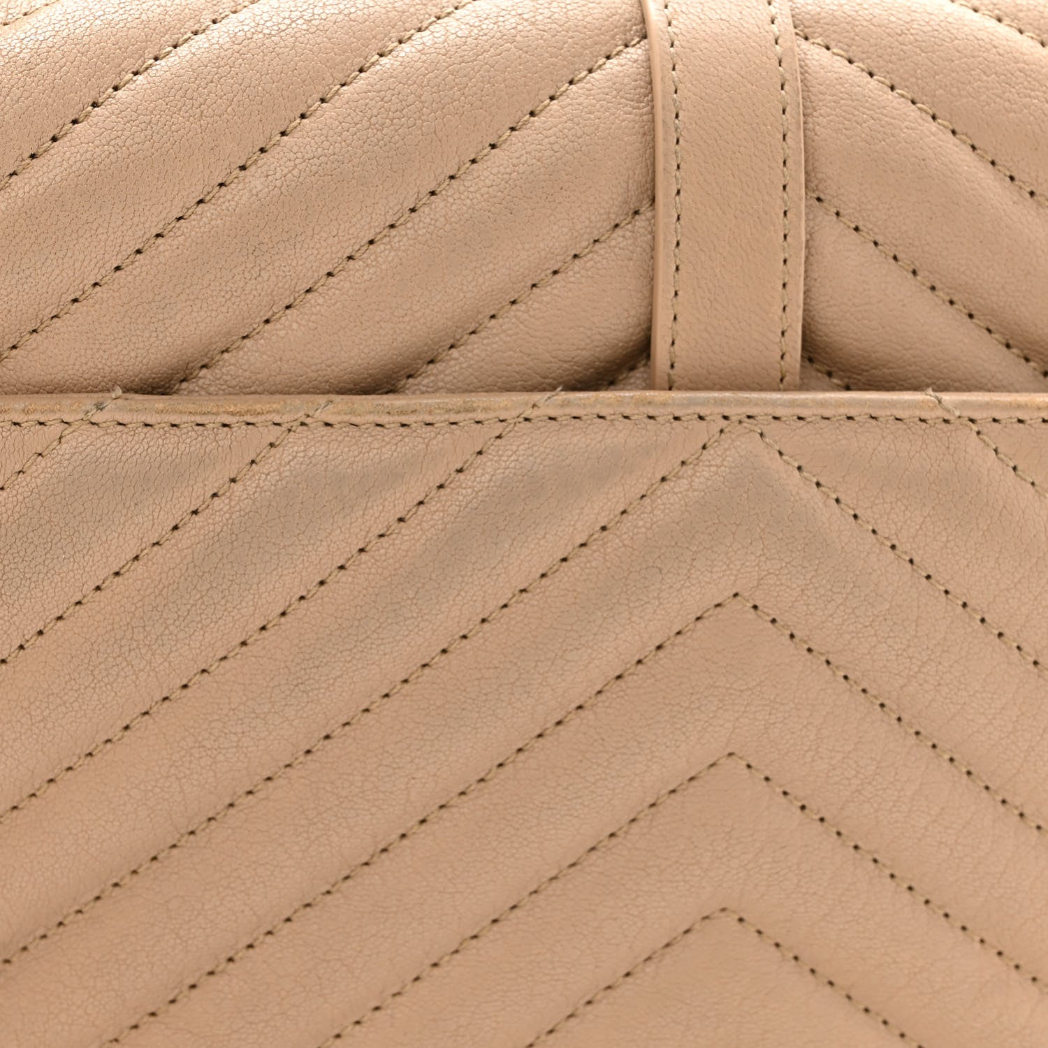 Saint Laurent Sheepskin Matelasse Chevron Monogram Medium College Bag Dark Beige 11 of 13