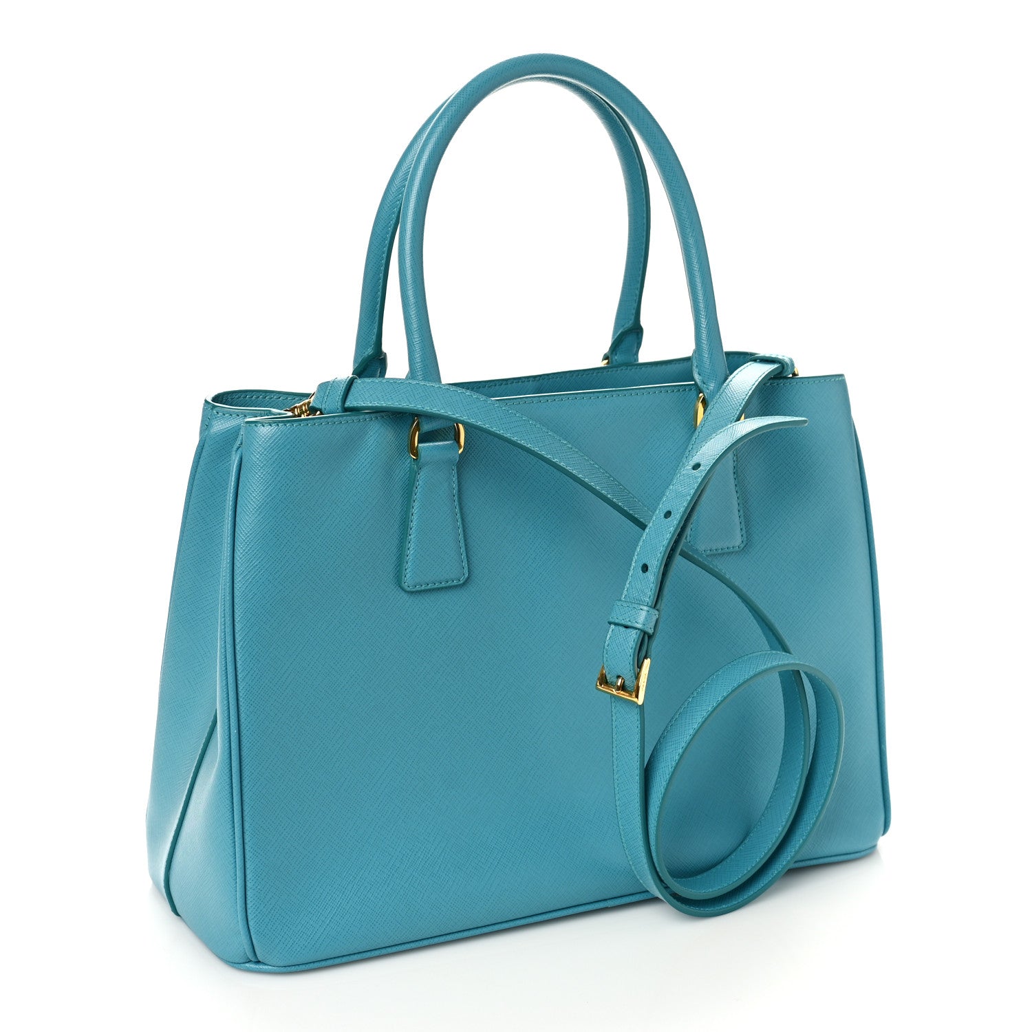 Prada Saffiano Lux Medium Tote Turchese 3 of 9