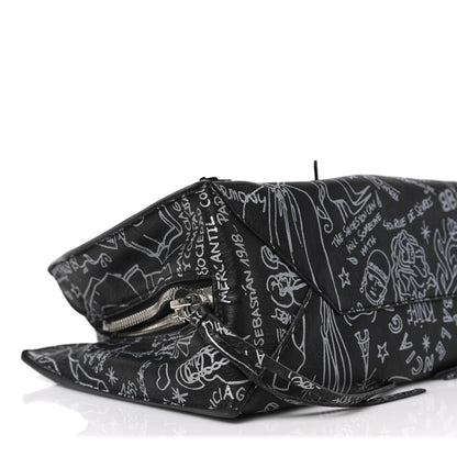 Balenciaga Agneau Graffiti Papier A6 Zip Around Tote Black 7 of 8