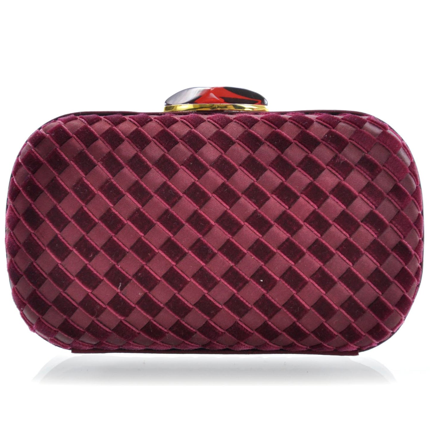 Satin Velvet Woven Evening Clutch