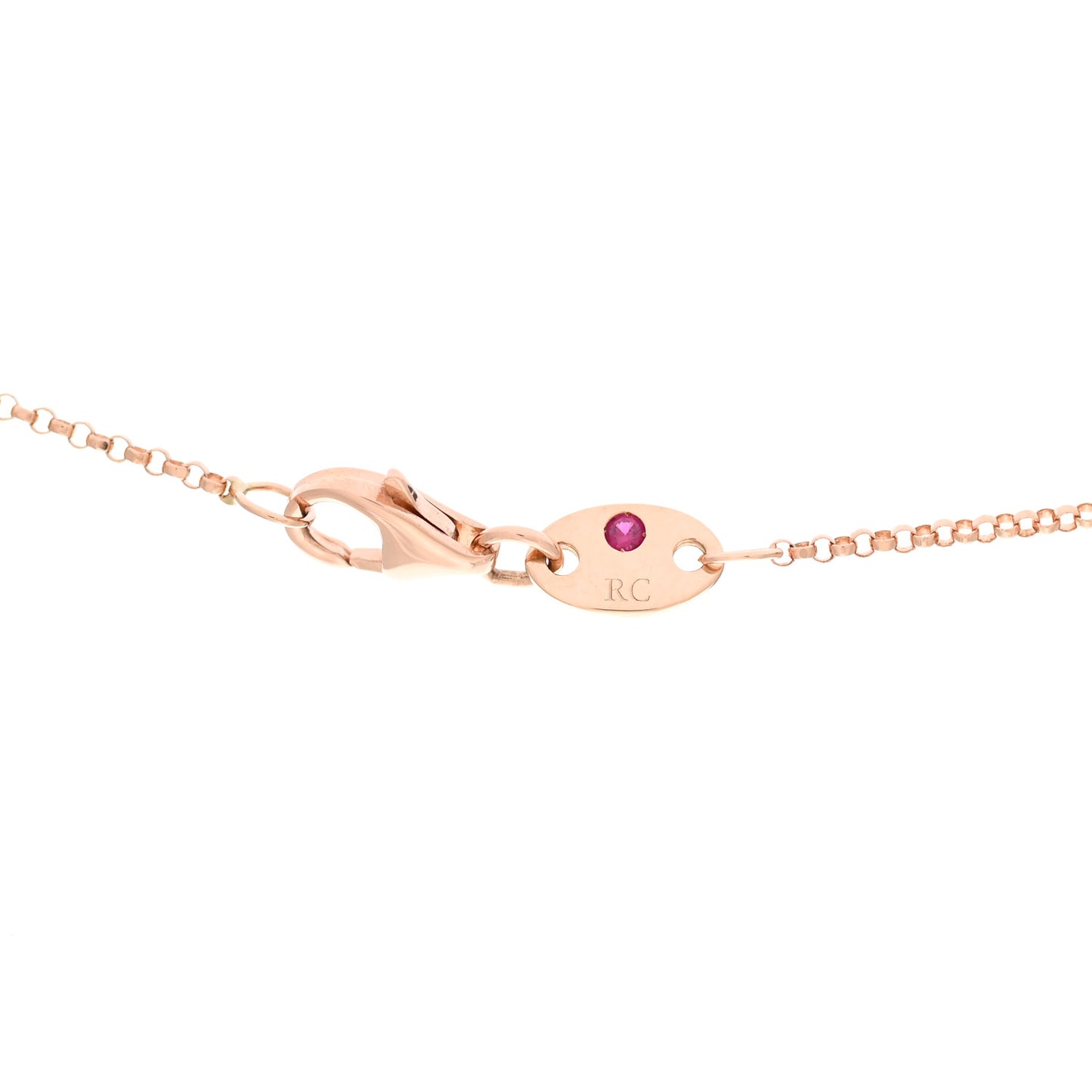 18K Rose Gold Diamond Lapis Venetian Pendant Necklace