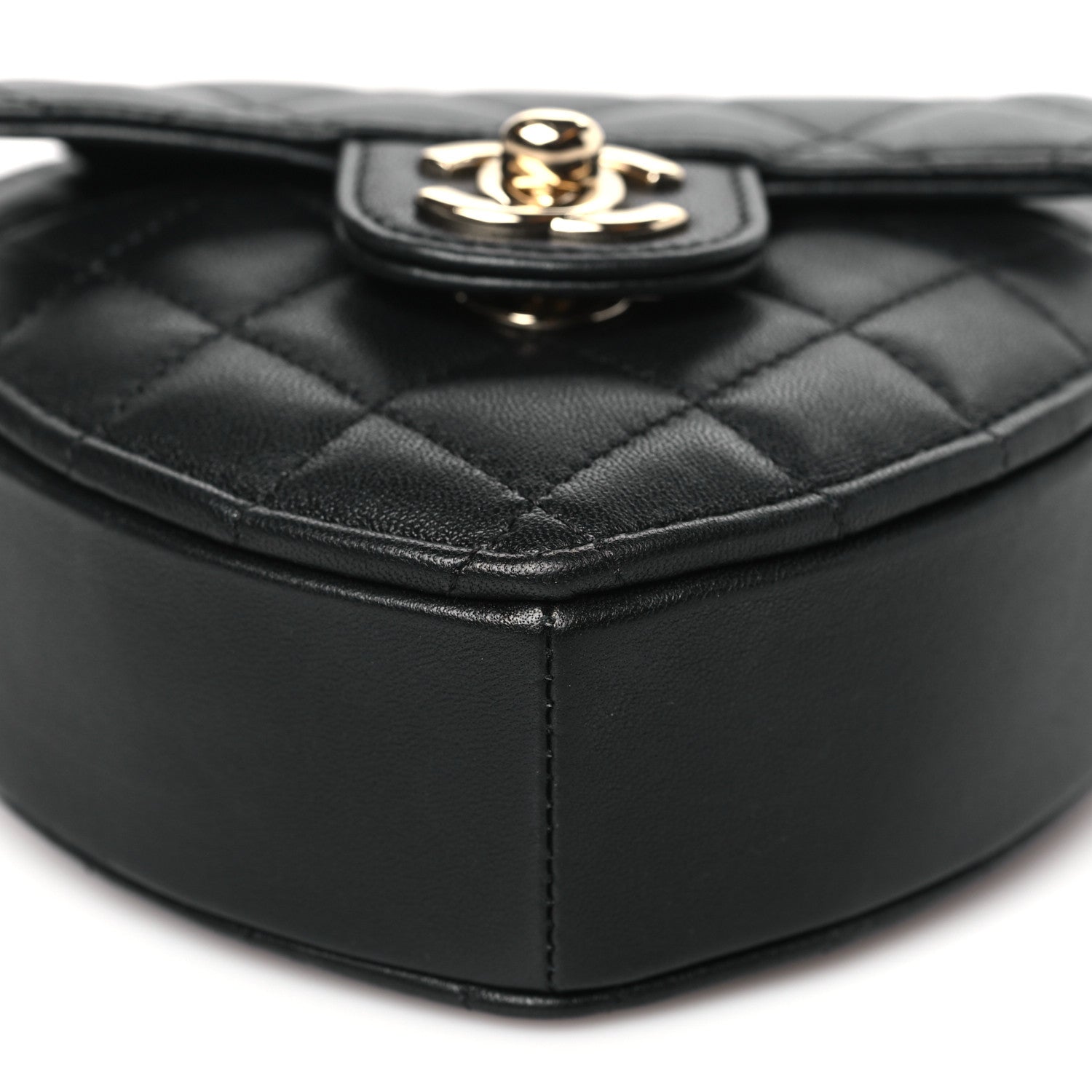 Chanel Lambskin Quilted CC In Love Heart Clutch With Chain Black 9 of 9