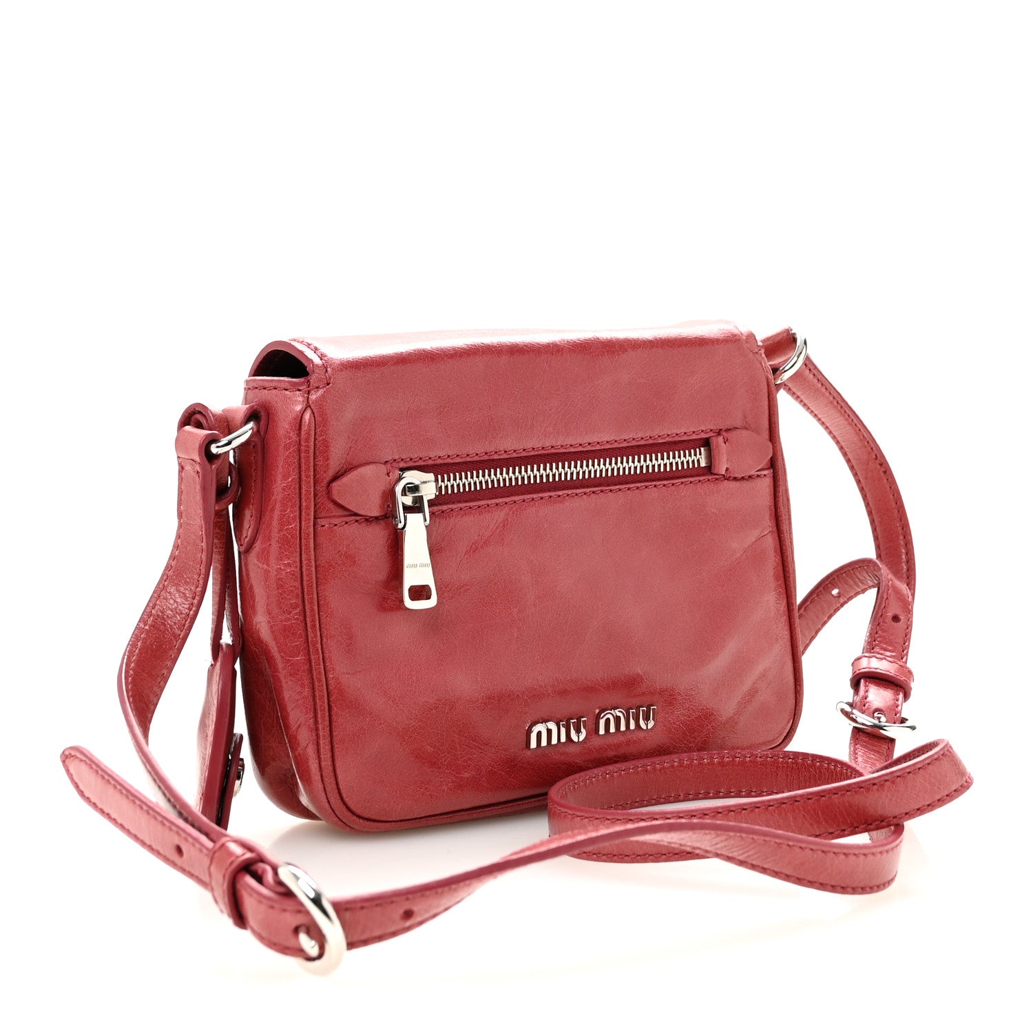 Miu Miu Vitello Shine Crossbody Bruyere 3 of 17