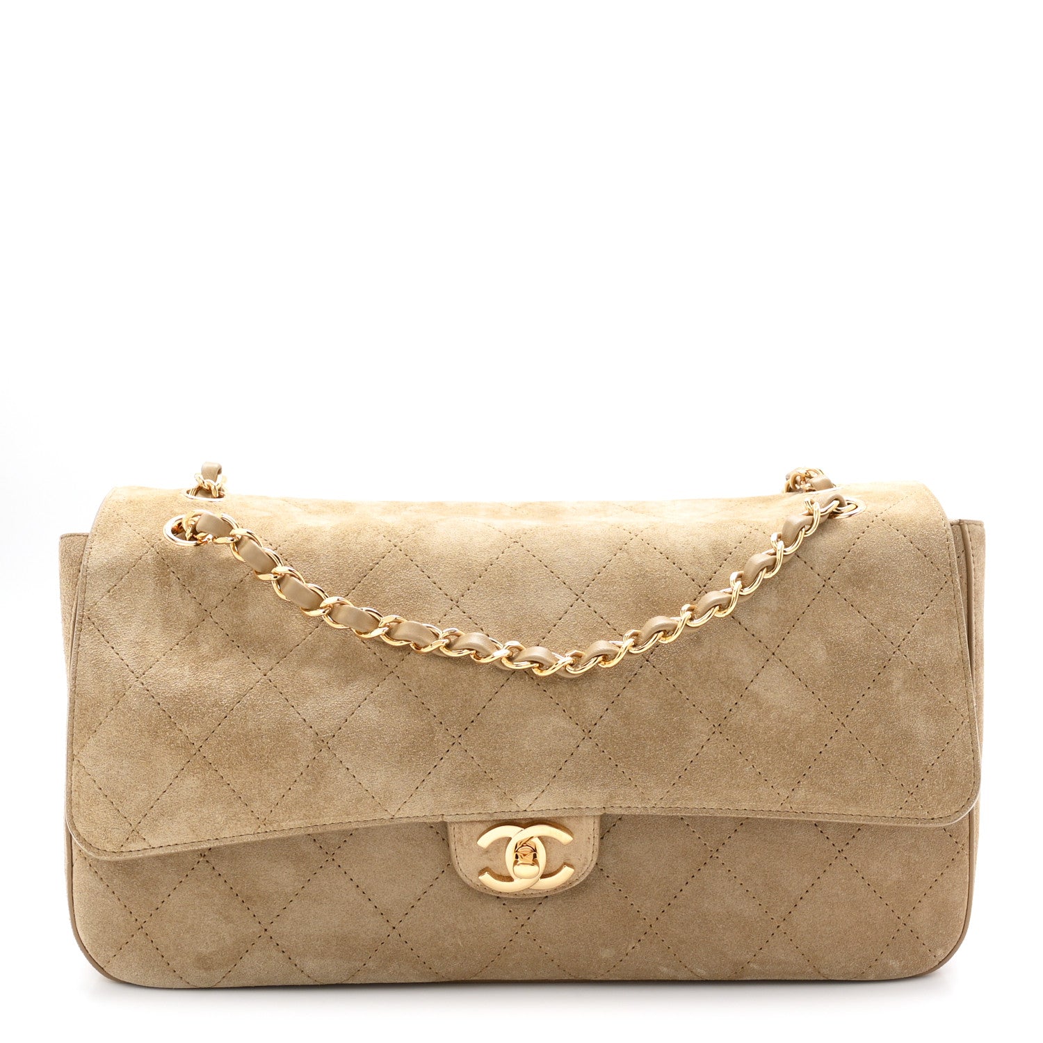 Chanel Suede Calfskin Small Souplissimo Maxi Flap Dark Beige 1 of 11