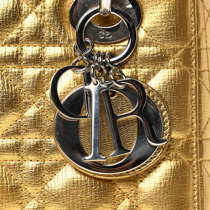 Christian Dior Metallic Grained Calfskin Cannage Small Lucky Badges My Lady Dior Gold 5 of 7