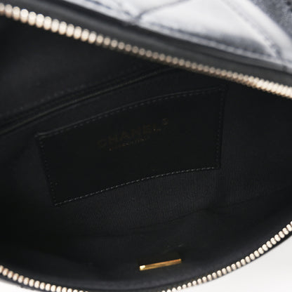 Chanel Lambskin Enamel Quilted Waist Bag Black 5 of 11