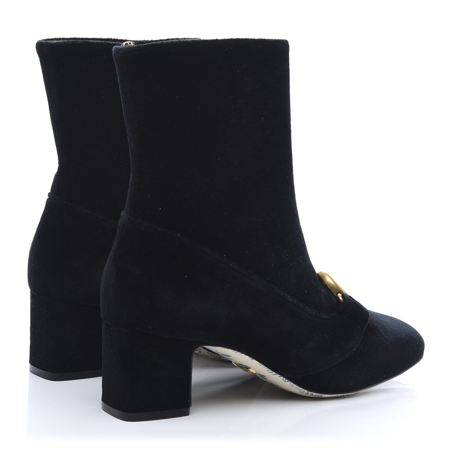 Gucci Softy Velvet Malaga Kid GG Victoire 55mm Ankle Boots 38 Black 4 of 10