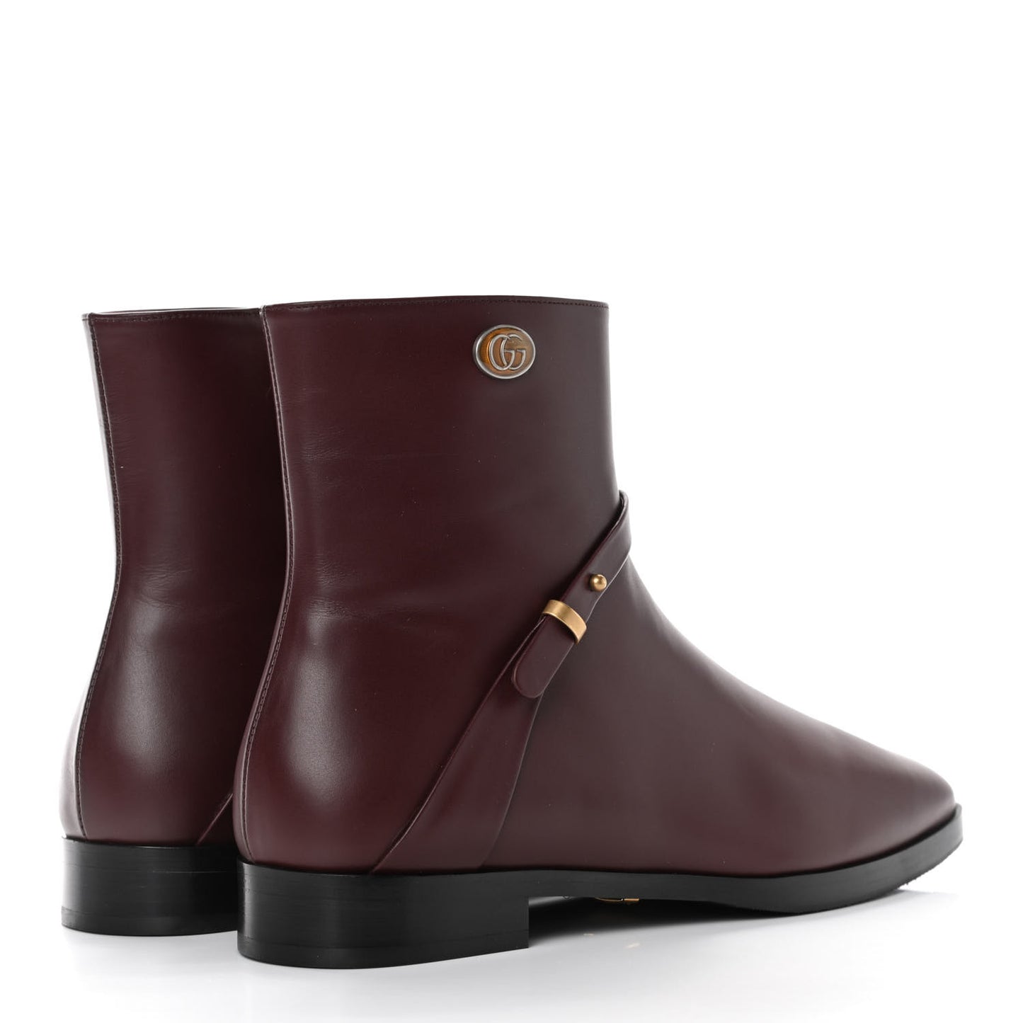 Calfskin Womens GG Ankle Boots 38 Vintage Bordeaux