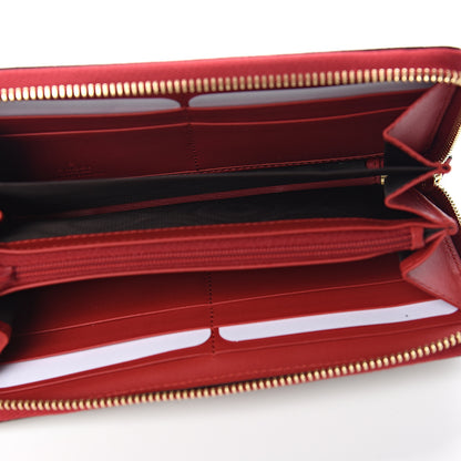 Gucci GG Supreme Monogram Bosco Patch Zip Around Wallet Beige Malva Hibiscus Red 4 of 7