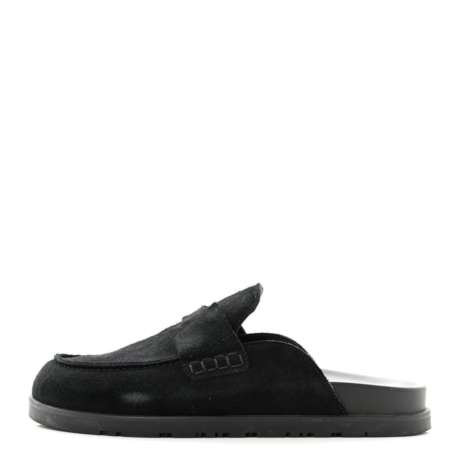 Hermes Suede Calfskin Go Mules 37 Black 1 of 10