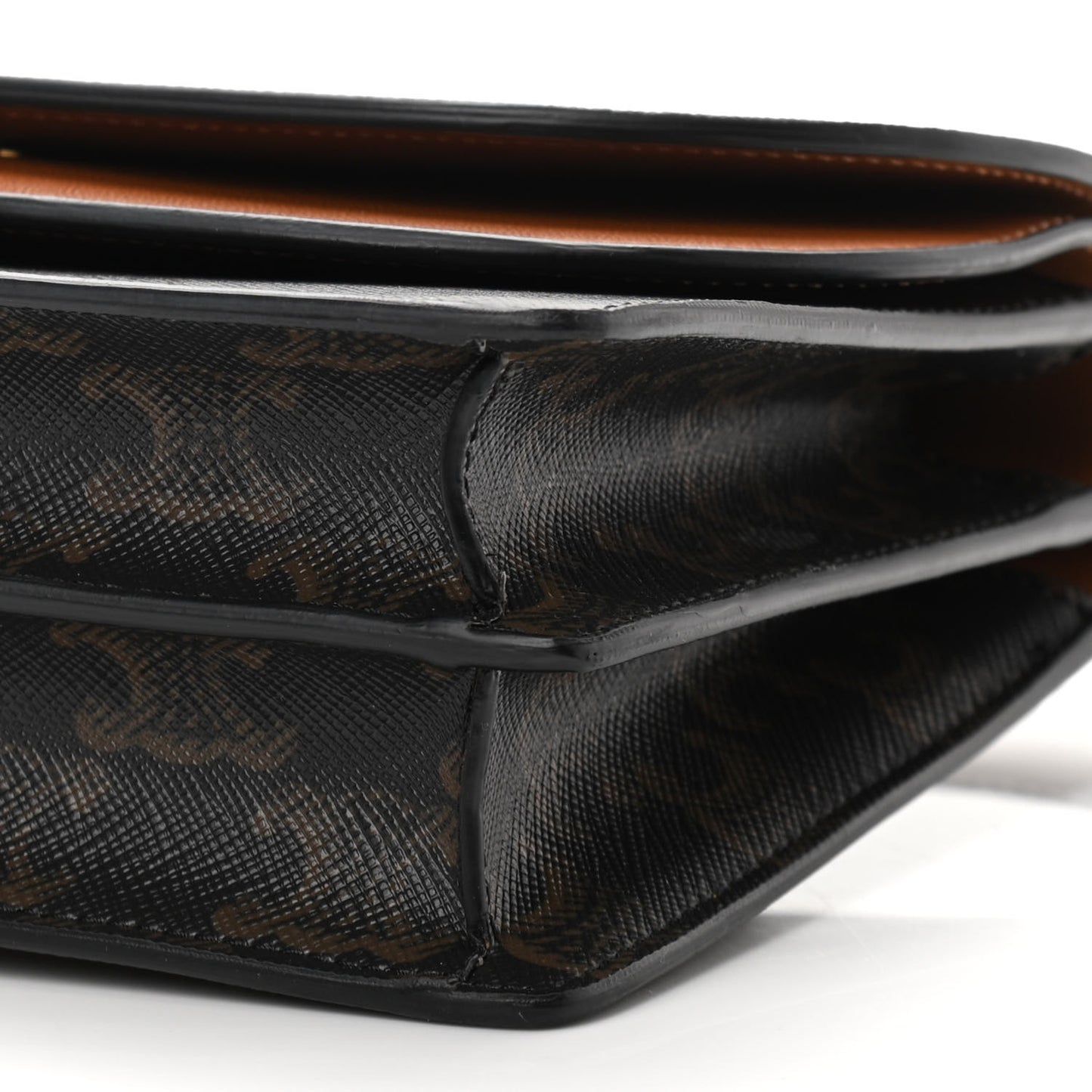 Triomphe Canvas Lambskin Wallet On Strap Tan
