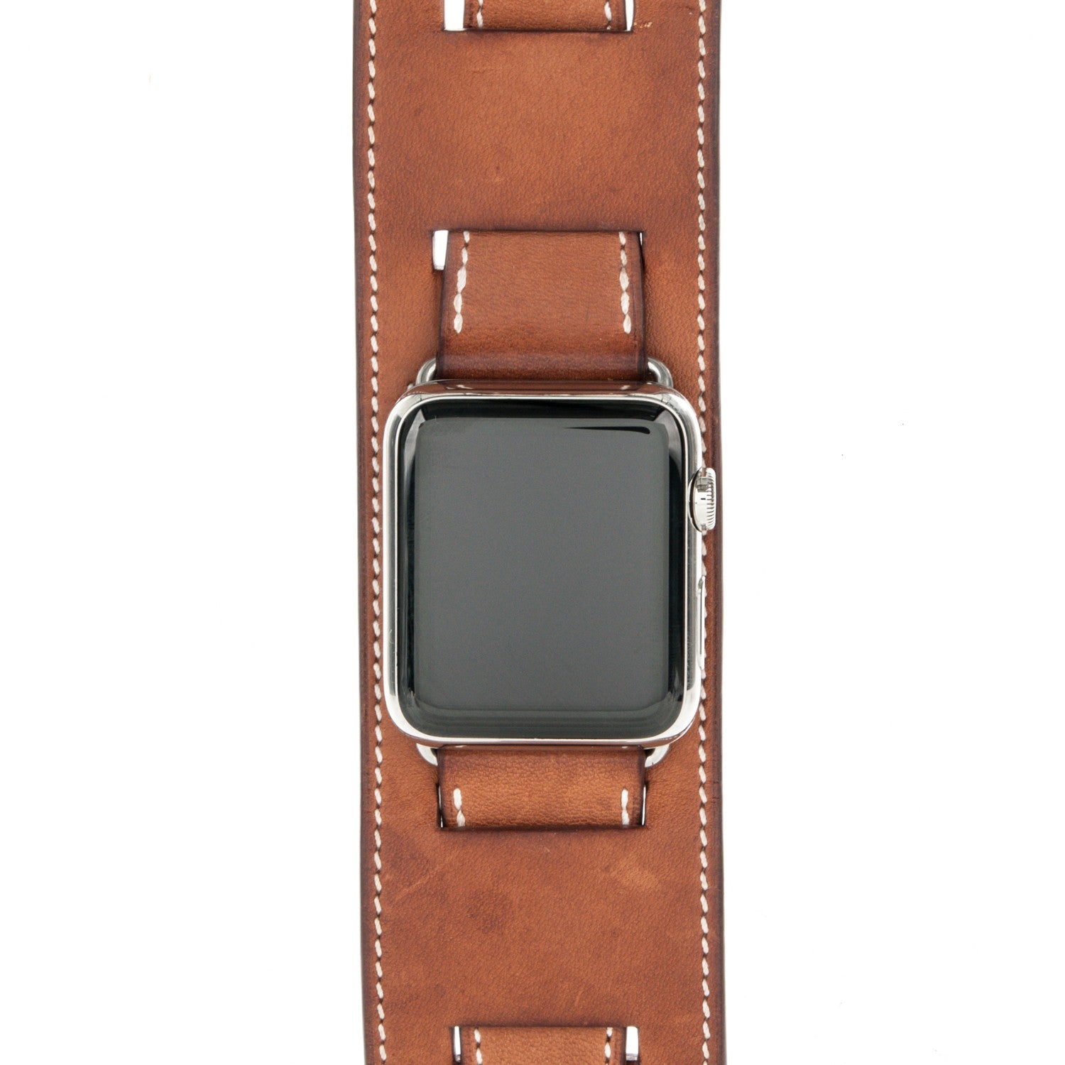Hermes Barenia 42mm Apple Watch Cuff Fauve 1 of 11