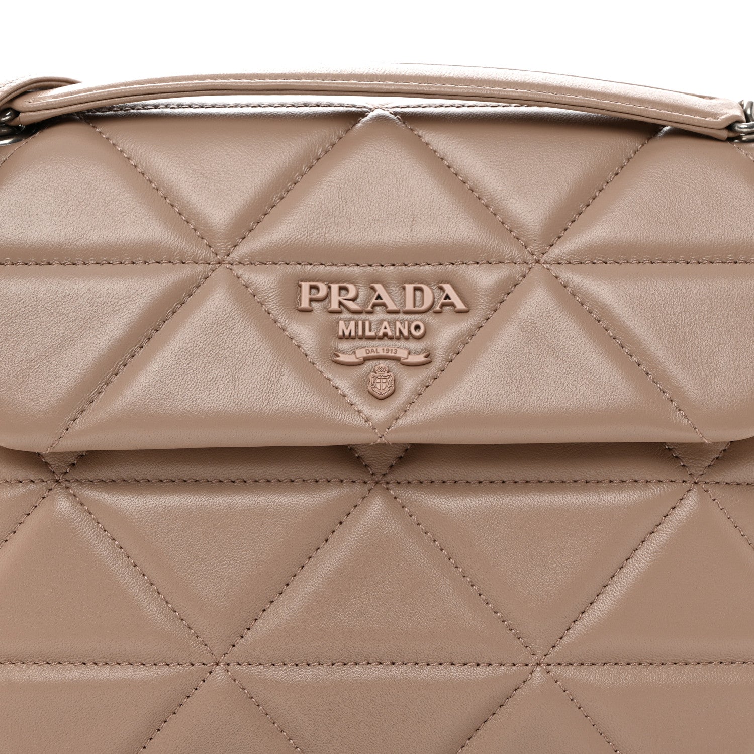 Prada Nappa Triangle Stitched Large Spectrum Bag Cipria 8 of 10