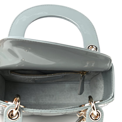 Christian Dior Patent Cannage Mini Lady Dior Grey Stone 5 of 11