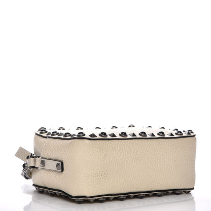 Valentino Garavani Grained Calfskin Turquoise Rockstud Rolling Camera Crossbody Bag Ivory 4 of 8