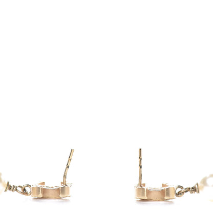 Chanel Pearl Quilted CC Drop Earrings Gold 4 of 4