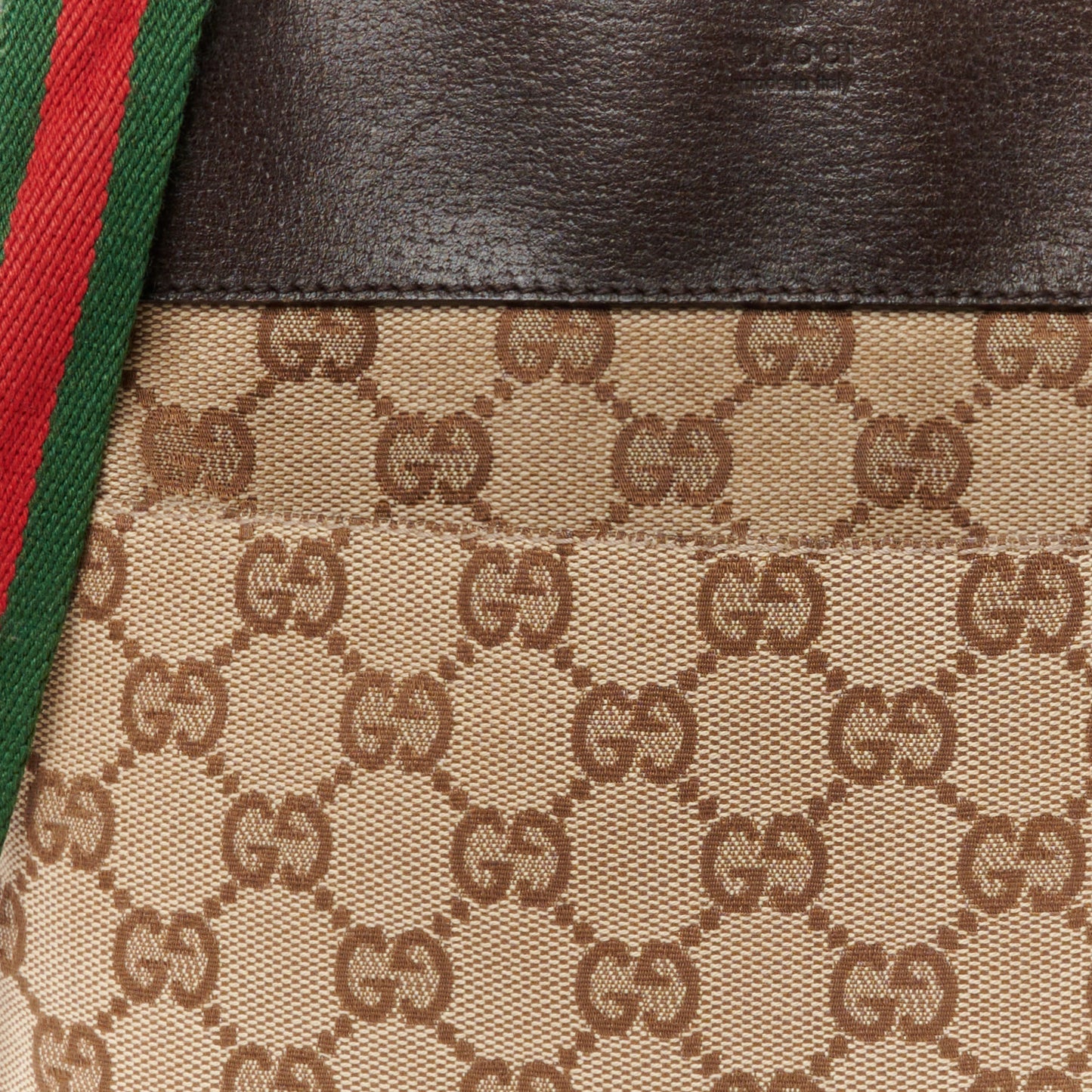 GG Monogram Web Messenger Crossbody Bag Dark Brown