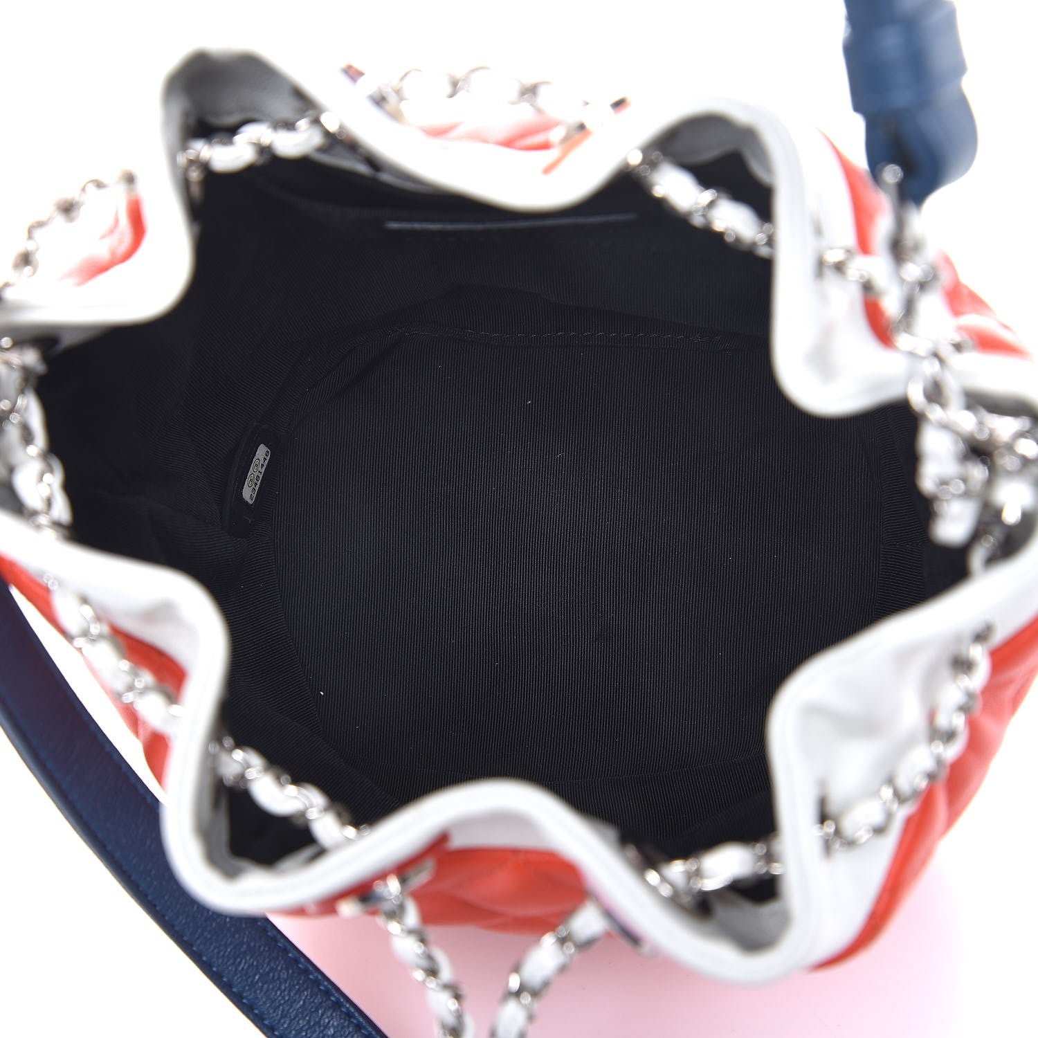 Chanel Lambskin Quilted Cuba Drawstring Tote Red White Blue 5 of 9