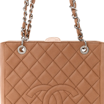 Chanel Caviar Quilted Petit Shopping Tote PST Dark Beige 8 of 11