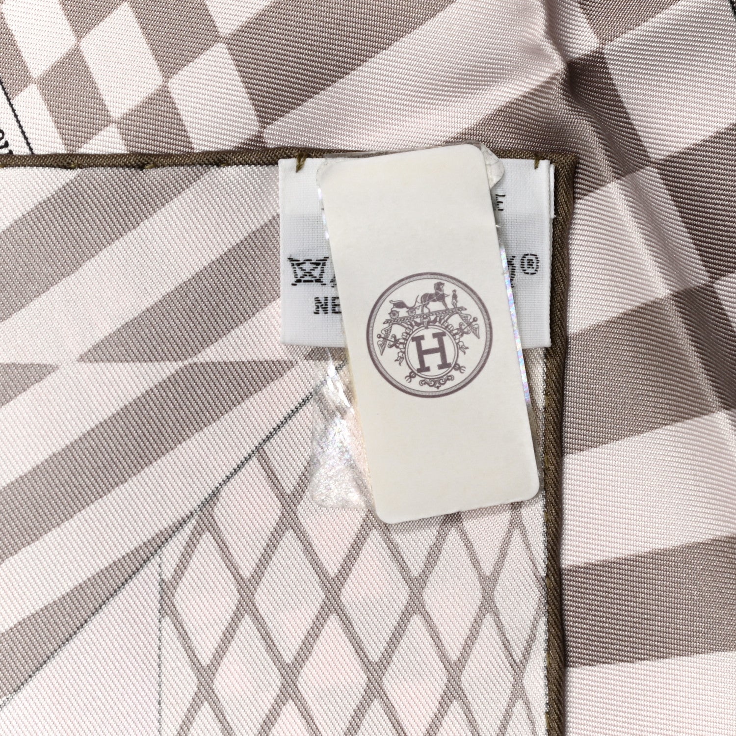Hermes Silk Grand Theatre Nouveau Scarf 90 Rose Pale Etoupe 7 of 7
