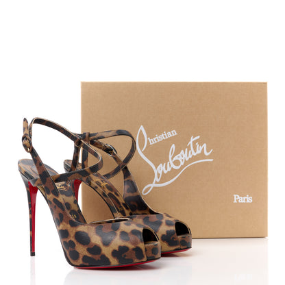 Christian Louboutin Calfskin Leopard Jenlove Alta 120 Pumps 39 Brown 10 of 10