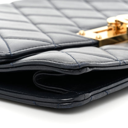 Chanel Lambskin Quilted Large Golden Class Flap Navy 9 of 15