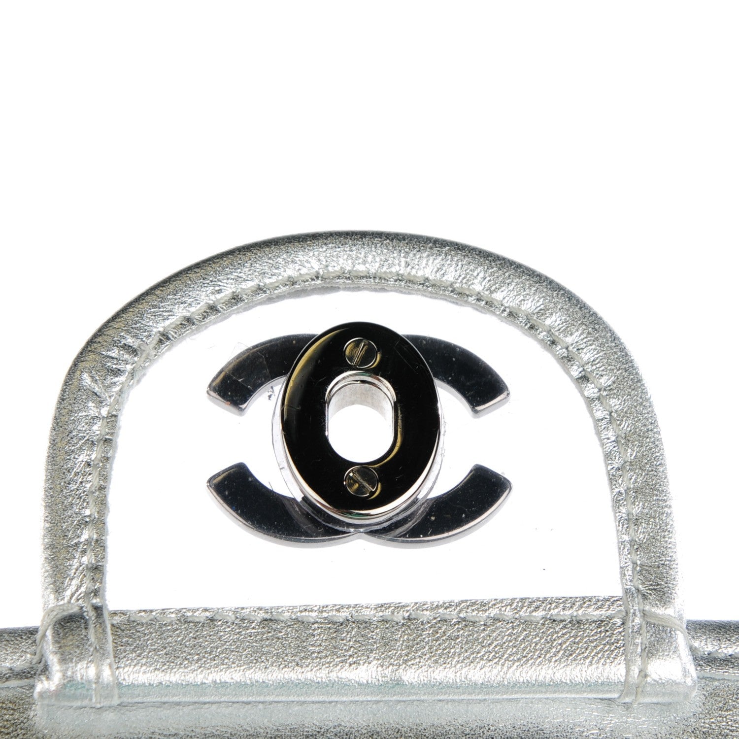 Chanel Vinyl Large Ice Cube Flap Silver 8 of 8