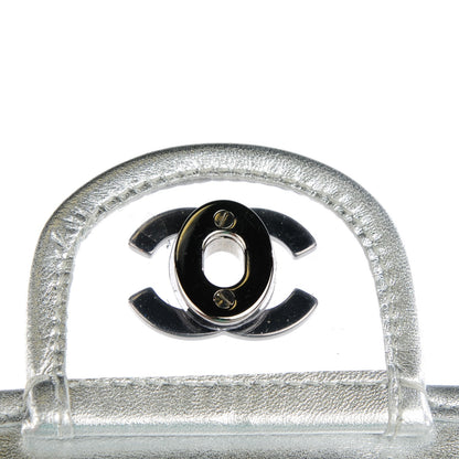Chanel Vinyl Large Ice Cube Flap Silver 8 of 8