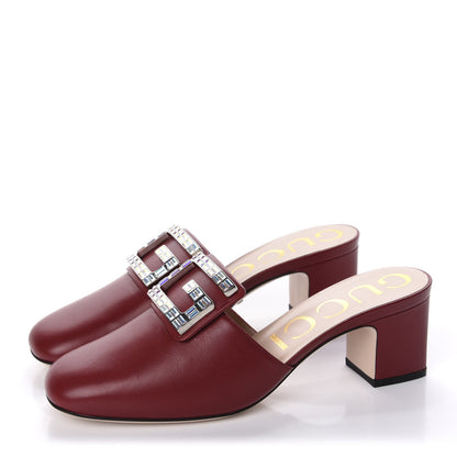 Gucci Malaga Kid Crystal Square G Madelyn Mules 38 Romantic Cerise 3 of 10