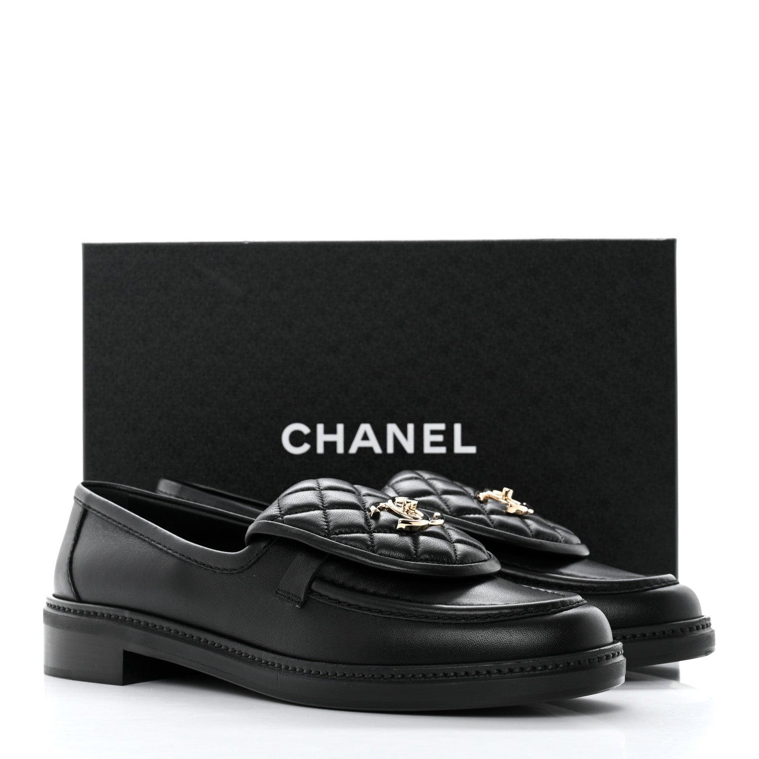 Chanel Lambskin Quilted CC Turnlock Loafers 41 Black 9 of 9
