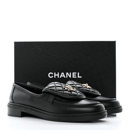 Chanel Lambskin Quilted CC Turnlock Loafers 41 Black 9 of 9