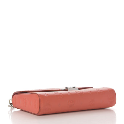 MCM Calfskin Ottomar Monogram Medium Millie Crossbody Bag Hot Coral 4 of 9
