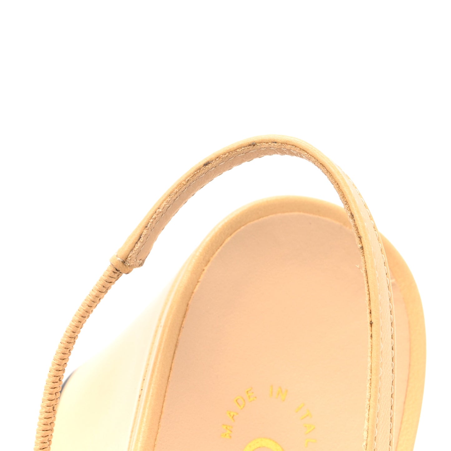 Goatskin Grosgrain Cap Toe CC Slingback Pumps 40 Beige Black