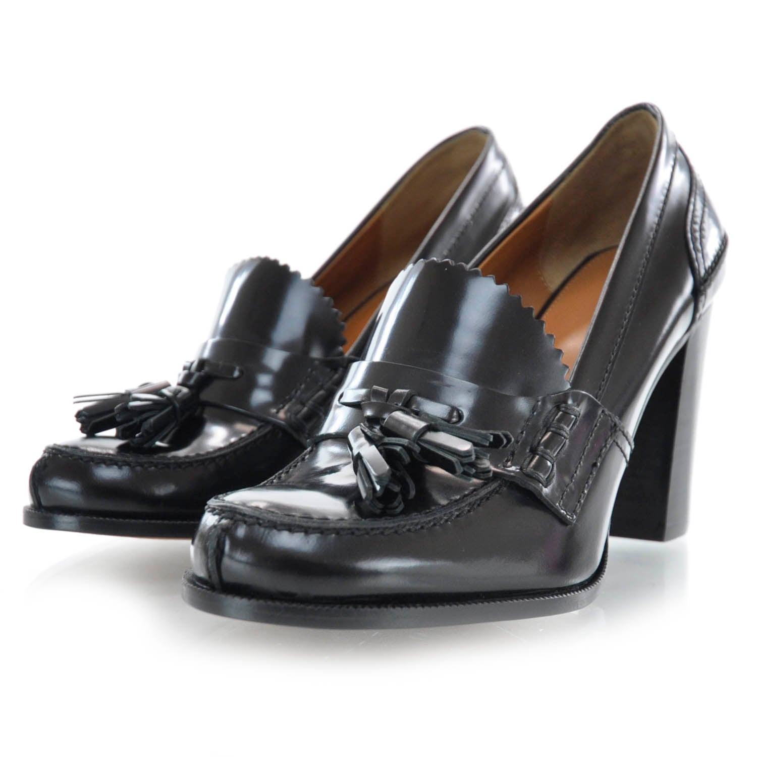 Celine Spazzolato Loafer Heels Black 38 2 of 7