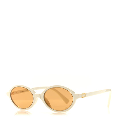 Miu Miu Acetate Oval Regard Sunglasses SMU04Z White 1 of 8