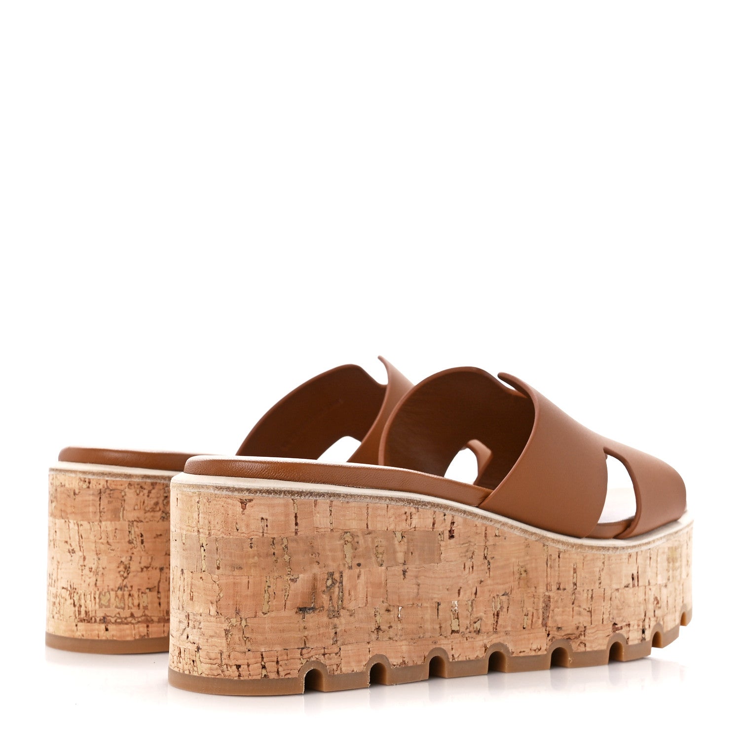Hermes Calfskin Cork Eze 30 Sandals 37 Marron Glaise 4 of 8