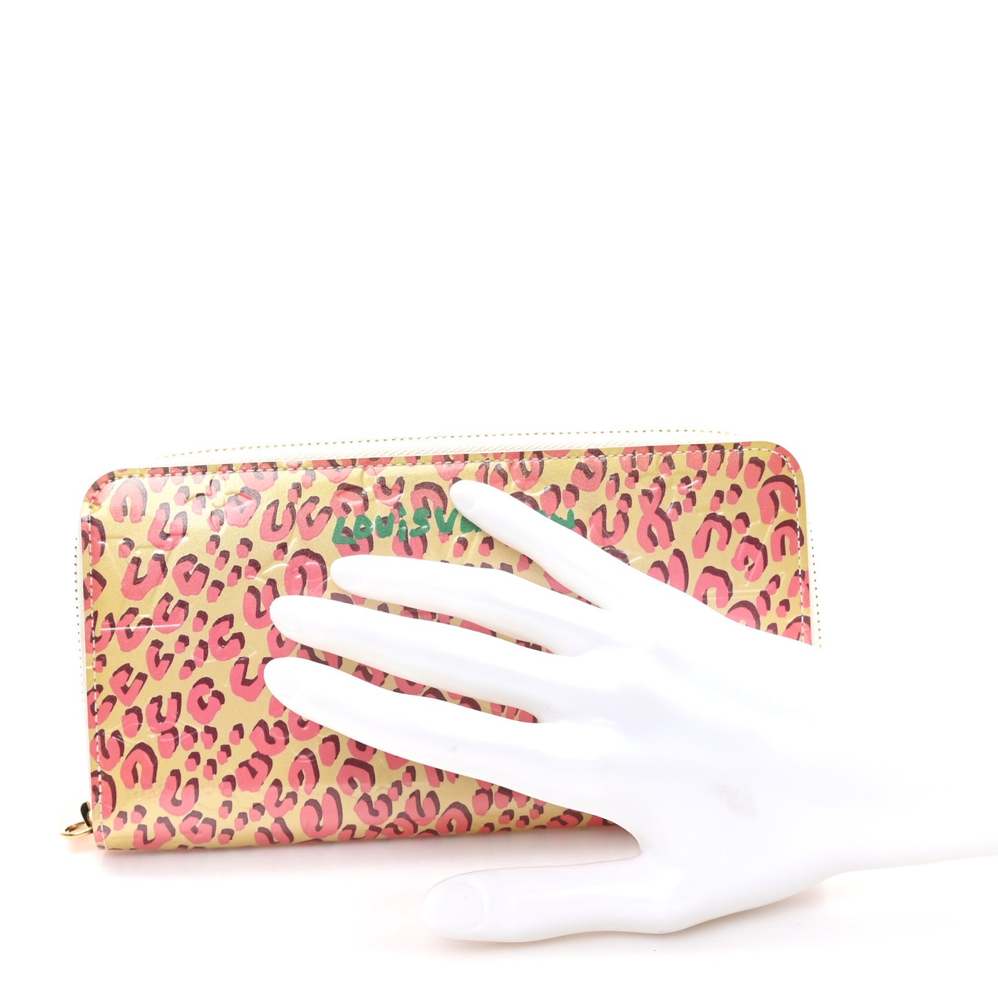 Vernis Leopard Zippy Wallet Blanc Corail