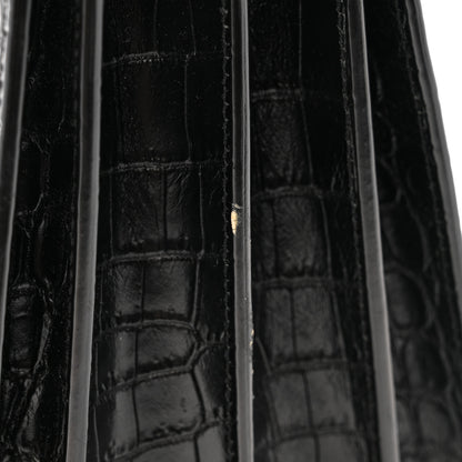 Saint Laurent Calfskin Crocodile Embossed Baby Sac De Jour Black 12 of 12