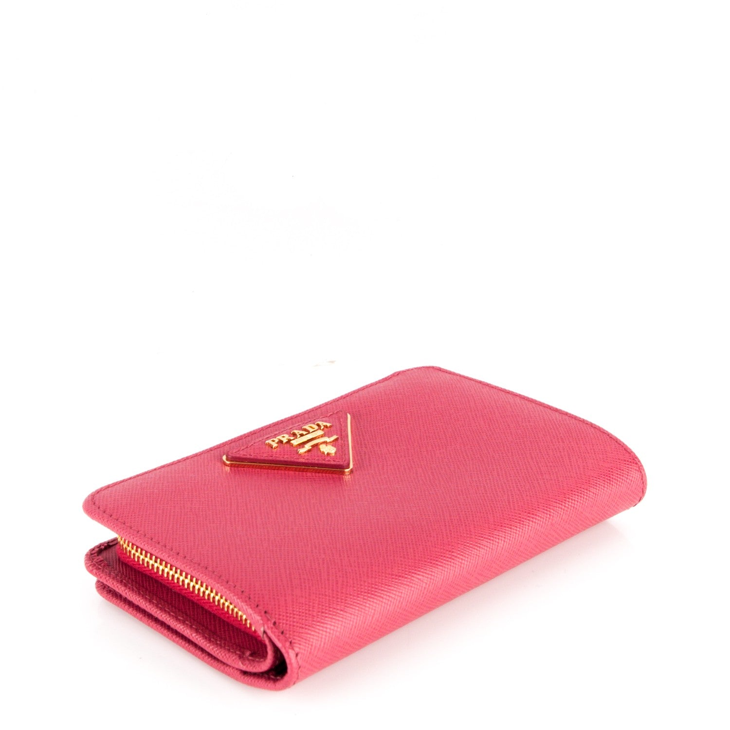 Prada Saffiano Compact Wallet Peonia 4 of 6