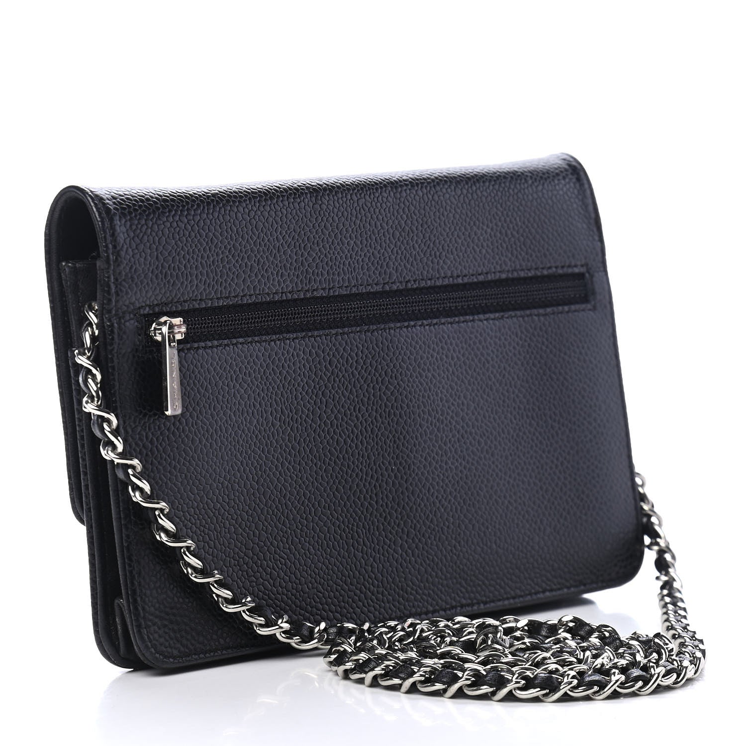Chanel Caviar Timeless CC Wallet On Chain WOC Black 3 of 12