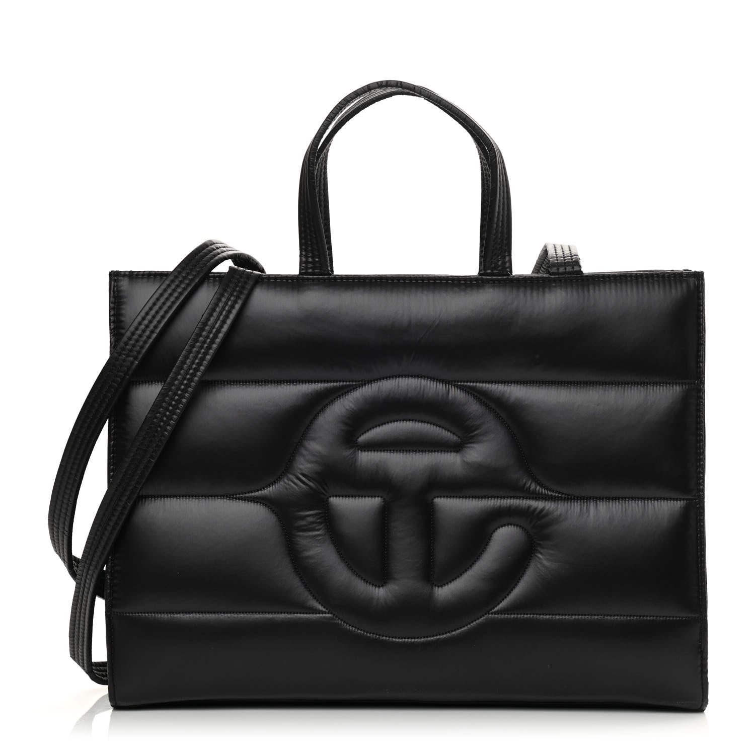 Telfar Nylon Medium Puff Shopping Bag Black 1 of 11