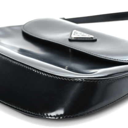 Prada Spazzolato Cleo Flap Shoulder Bag Black 5 of 8