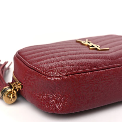 Saint Laurent Grain De Poudre Matelasse Monogram Mini Lou Camera Bag Opyum Red 9 of 10