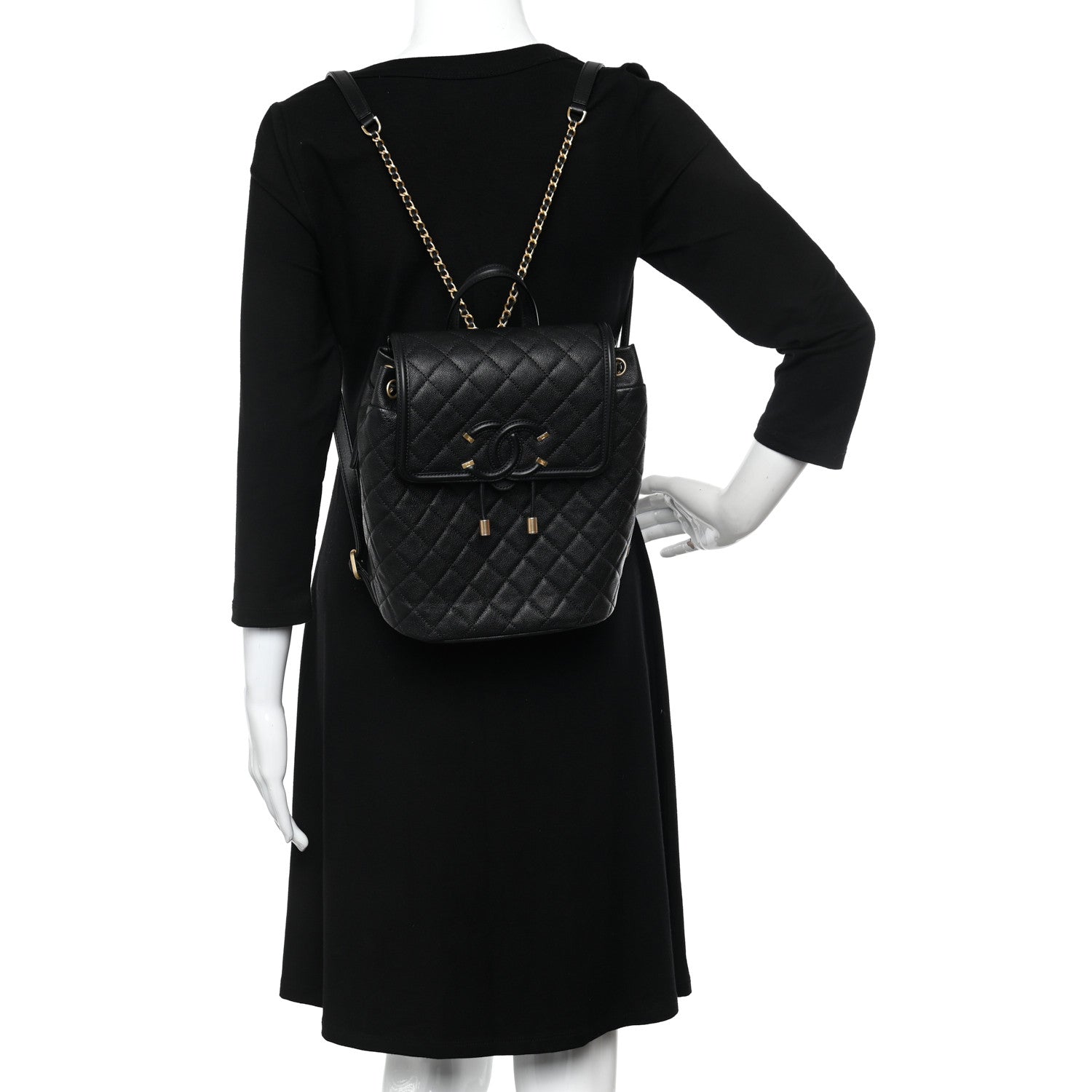 Chanel Caviar Quilted Filigree Backpack Black 2 of 10